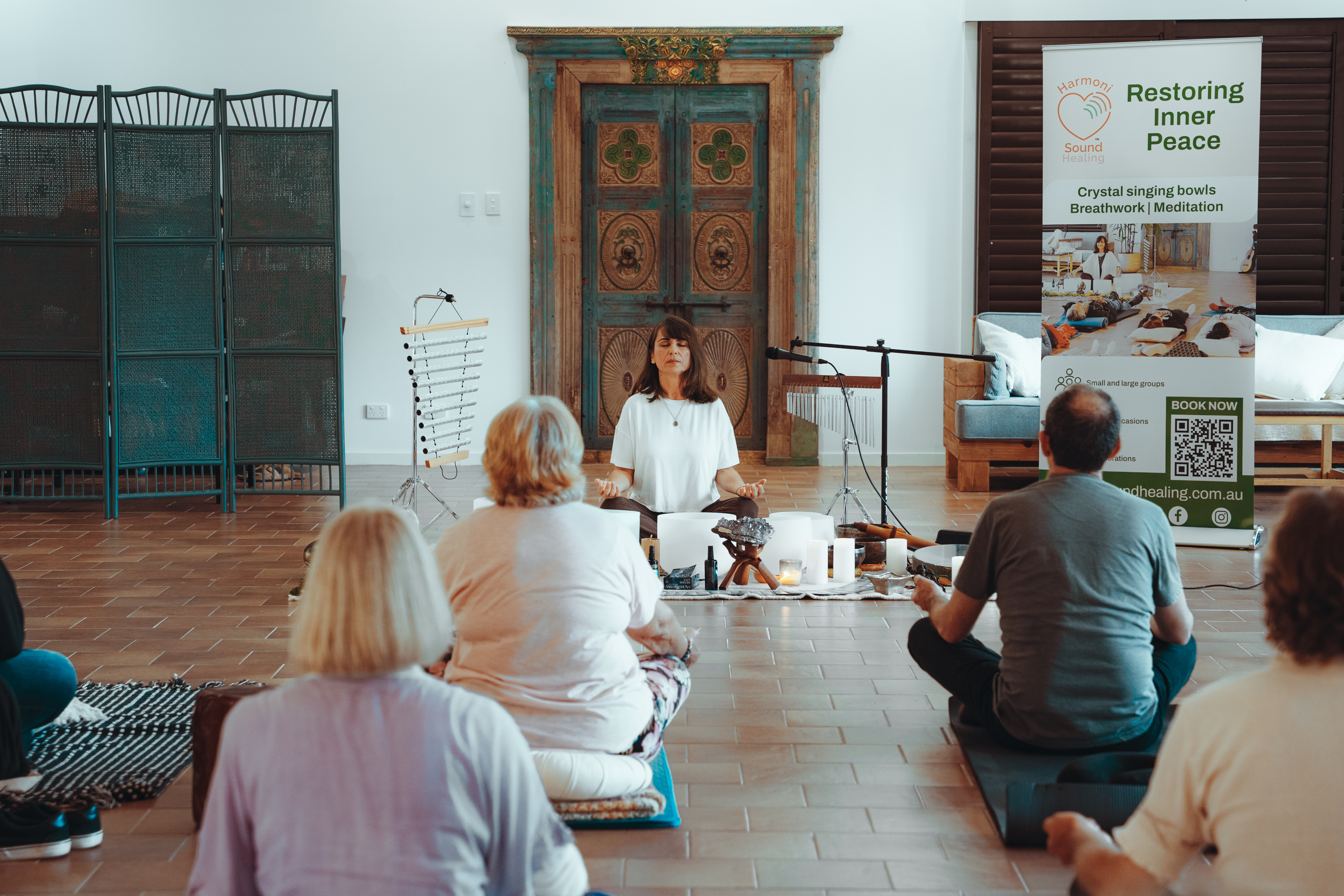 Group sound healing class